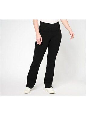 Women with Control Flare Pants Size 6 Petite Elite Prime Stretch Denim Noir NEW